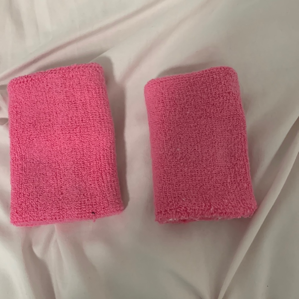 Pink gymnastics grips.